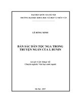 Bản sắc dân tộc nga trong truyện ngắn của i  bunin (luận văn thạc sỹ) 