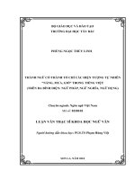 Thành ngữ có thành tố chỉ các hiện tượng tự nhiên nắng, mưa, gió trong tiếng việt (trên ba bình diện ngữ pháp, ngữ nghĩa, ngữ dụng) 