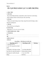 Giáo án Sinh học 9 bài 63: Ôn tập phần sinh vật và môi trường