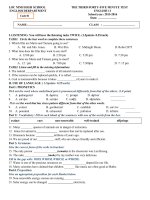 ĐỀ KIỂM TRA 1 TIẾT MÔN ANH LỚP 11 LẦN 3