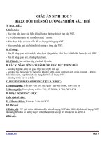 Giáo án Sinh học 9 bài 23: Đột biến số lượng nhiễm sắc thể