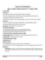 Giáo án Sinh học 9 bài 11: Phát sinh giao tử và thụ tinh