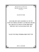 Quan hệ liên nhân chi phối các yếu tố ngôn ngữ trong lời mời và sự hồi đáp lời mời qua một số tác phẩm văn học hiện thực phê phán việt nam giai đoạn 1930   1945 