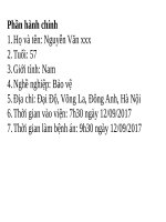 bệnh án nội  đái máu