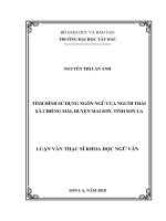 Tình hình sử dụng ngôn ngữ của người thái xã chiềng mai, huyện mai sơn, tỉnh sơn la 