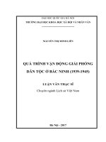 Quá trình vận động giải phóng dân tộc ở bắc ninh (1939 1945) (luận văn thạc sỹ) 