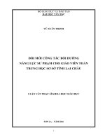 Đổi mới công tác bồi dưỡng năng lực cho giáo viên toán THCS tỉnh lai châu 