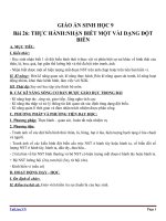 Giáo án Sinh học 9 bài 26: Thực hành nhận biết một vài dạng đột biến