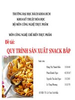 QUY TRÌNH SẢN XUẤT SNACK BẮP