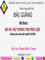 Bài giảng Bảo dưỡng và sửa chữa He thong truyen luc