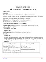 Giáo án Sinh học 9 bài 1: Menden và di truyền học