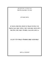 Sử dụng phương pháp sư phạm tương tác trong dạy học tiếng việt cho học sinh lớp 2 trường tiểu học tô hiệu, mai sơn, sơn la 