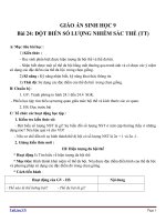 Giáo án Sinh học 9 bài 24: Đột biến số lượng nhiễm sắc thể (tiếp theo)