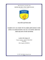 Nghiên cứu các nhân tố tác động đến hành vi tiêu dùng của khách hàng tại các cửa hàng tiện ích trên địa bàn thành phố hồ chí minh 