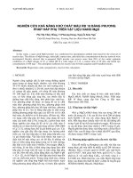 Nghiên cứu khả năng khử chất màu RB 19 bằng phương pháp hấp phụ trên vật liệu nano mgo