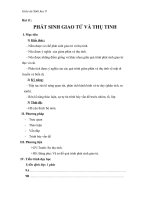 Giáo án Sinh học 9 bài 11: Phát sinh giao tử và thụ tinh