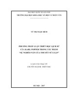 Phương pháp luận triết học lịch sử của karl popper trong tác phẩm sự nghèo nàn của thuyết sử luận (luận văn thạc sỹ) 