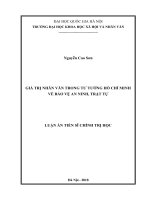 Giá trị nhân văn trong tư tưởng hồ chí minh về bảo vệ an ninh, trật tự 