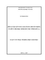 Rèn kỹ năng giải toán chuyển động ở lớp 5 cho học sinh dân tộc tỉnh sơn la 