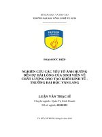 Nghiên cứu các yếu tố ảnh hưởng đến sự hài lòng của sinh viên về chất lượng đào tạo khối kinh tế   trường đại học văn lang 
