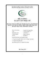 TĂNG CƯỜNG SỰ THAM GIA CỦA NGƯỜI DÂN TRONG XÂY DỰNG NÔNG THÔN MỚI TRÊN ĐỊA BÀN HUYỆN VIỆT YÊN, TỈNH BẮC GIANG