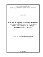 Tư tưởng hồ chí minh về đoàn kết, bình đẳng, tương trợ giữa các dân tộc và vận dụng trong giải quyết vấn đề dân tộc ở tỉnh thái nguyên hiện nay 