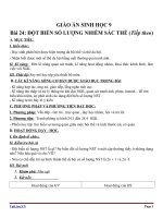 Giáo án Sinh học 9 bài 24: Đột biến số lượng nhiễm sắc thể (tiếp theo)