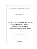 Năng lực y tế cơ sở trong việc đáp ứng nhu cầu khám chữa bệnh của người dân tỉnh thanh hóa  nghiên cứu trường hợp tại huyện hà trung, tỉnh thanh hóa 