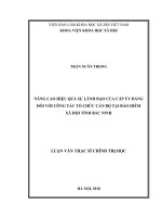 Nâng cao hiệu quả sự lãnh đạo của cấp ủy Đảng đối với công tác tổ chức cán bộ tại Bảo hiểm xã hội tỉnh Bắc Ninh (Luận văn thạc sĩ)