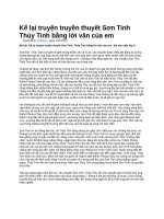 Kể lại truyện truyền thuyết sơn tinh thủy tinh bằng lời văn của em