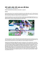 Kể một việc tốt mà em đã làm