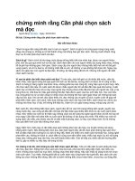 chứng minh rằng cần phải chọn sách mà đọc