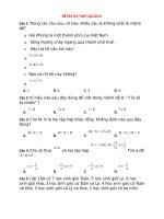 50 câu hỏi trắc nghiệm môn TOÁN ôn thi THPT Quốc gia