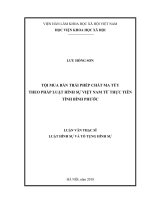 Tội mua bán trái phép chất ma tuý theo pháp luật hình sự Việt Nam từ thực tiễn tỉnh Bình Phước (Luận văn thạc sĩ)