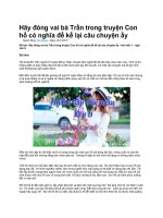 Hãy đóng vai bà trần trong truyện con hổ có nghĩa để kể lại câu chuyện ấy