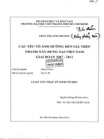 Các yếu tố ảnh hưởng đến giá thép thanh xây dựng tại việt nam giai đoạn 2007   2011 