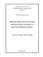 Phương pháp xấp xỉ gắn kết cho bài toán cân bằng và bài toán điểm bất động