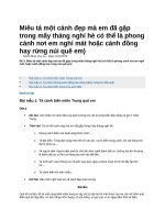 Miêu tả một cảnh đẹp mà em đã gặp trong mấy tháng nghỉ hè có thể là phong cảnh nơi em nghỉ mát hoặc cánh đồng hay rừng núi quê em