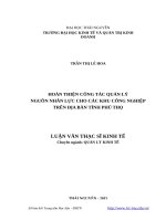 Hoàn thiện công tác quản lý nguồn nhân lực cho các khu công nghiệp trên địa bàn tỉnh phú thọ 