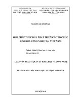 Giải pháp thúc đẩy đổi mới công nghệ nhằm nâng cao năng lực cạnh tranh của doanh nghiệp ngành điện tử  trường hợp Công ty trách nhiệm hữu hạn Công nghệ Sao Vega (Luận văn thạc sĩ)