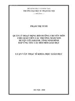 Quản lý bồi dưỡng chuyên môn cho giáo viên các trường mầm non huyện Yên Khánh, tỉnh Ninh Bình đáp ứng yêu cầu đổi mới giáo dục_2