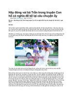 Hãy đóng vai bà trần trong truyện con hổ có nghĩa để kể lại câu chuyện ấy