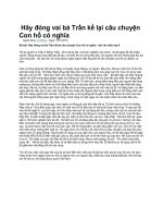 Hãy đóng vai bà trần kể lại câu chuyện con hổ có nghĩa