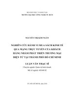 Nghiên cứu hành vi mua sách kinh tế qua mạng trực tuyến của khách hàng nhằm phát triển thương mại điện tử tại thành phố hồ chí minh 