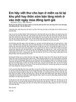 Em hãy viết thư cho bạn ở miền xa tả lại khu phố hay thôn xóm bản làng mình ở vào một ngày mùa đông lạnh giá