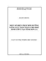 Một số biện pháp bồi dưỡng năng lực giải toán cho học sinh lớp 5 tại tỉnh sơn la 