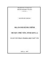 Địa danh hành chính huyện phù yên, tỉnh sơn la 
