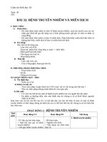 Giáo án Sinh học 10 bài 32: Bệnh truyền nhiễm và miễn dịch