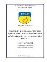 Phát triển hiệu quả hoạt động tín dụng cá nhân tại ngân hàng tmcp đầu tư và phát triển việt nam   chi nhánh đồng nai 