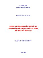 Nghiên cứu ứng dụng phẫu thuật nội soi cắt nang ống mật chủ và tái lập lưu thông mật ruột kiểu Roux-en-Y (FULL TEXT)